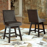 Bay Furniture Gallery - Ashley Furniture - Tallenger Dining Room - Counter Height Bar Stool (Set of 2) / Dark Gray - D380-624X2